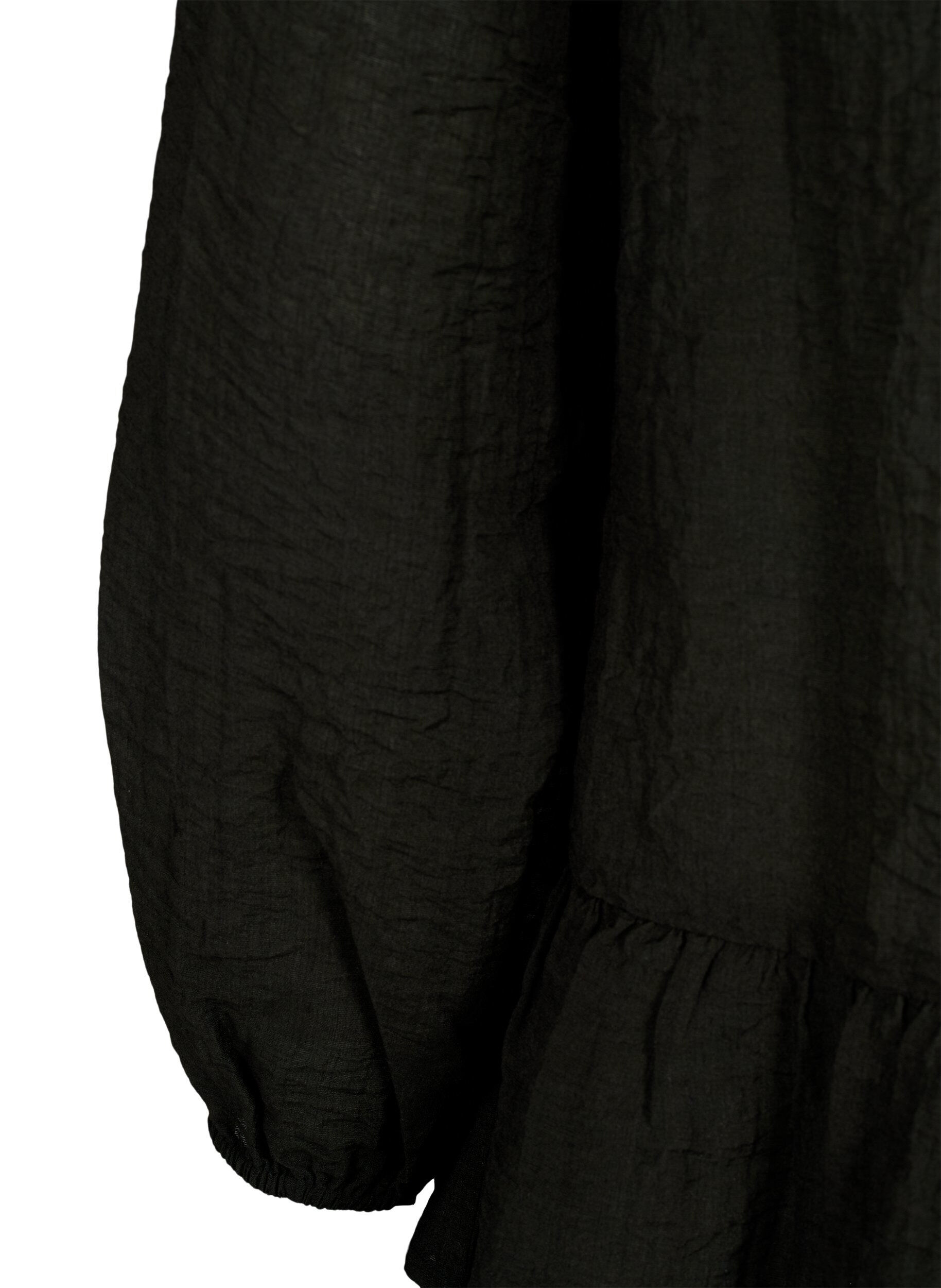 Zizzi  Viskosebluse mit Sch&ouml;&szlig;chen, Schwarz, Packshot image number 3