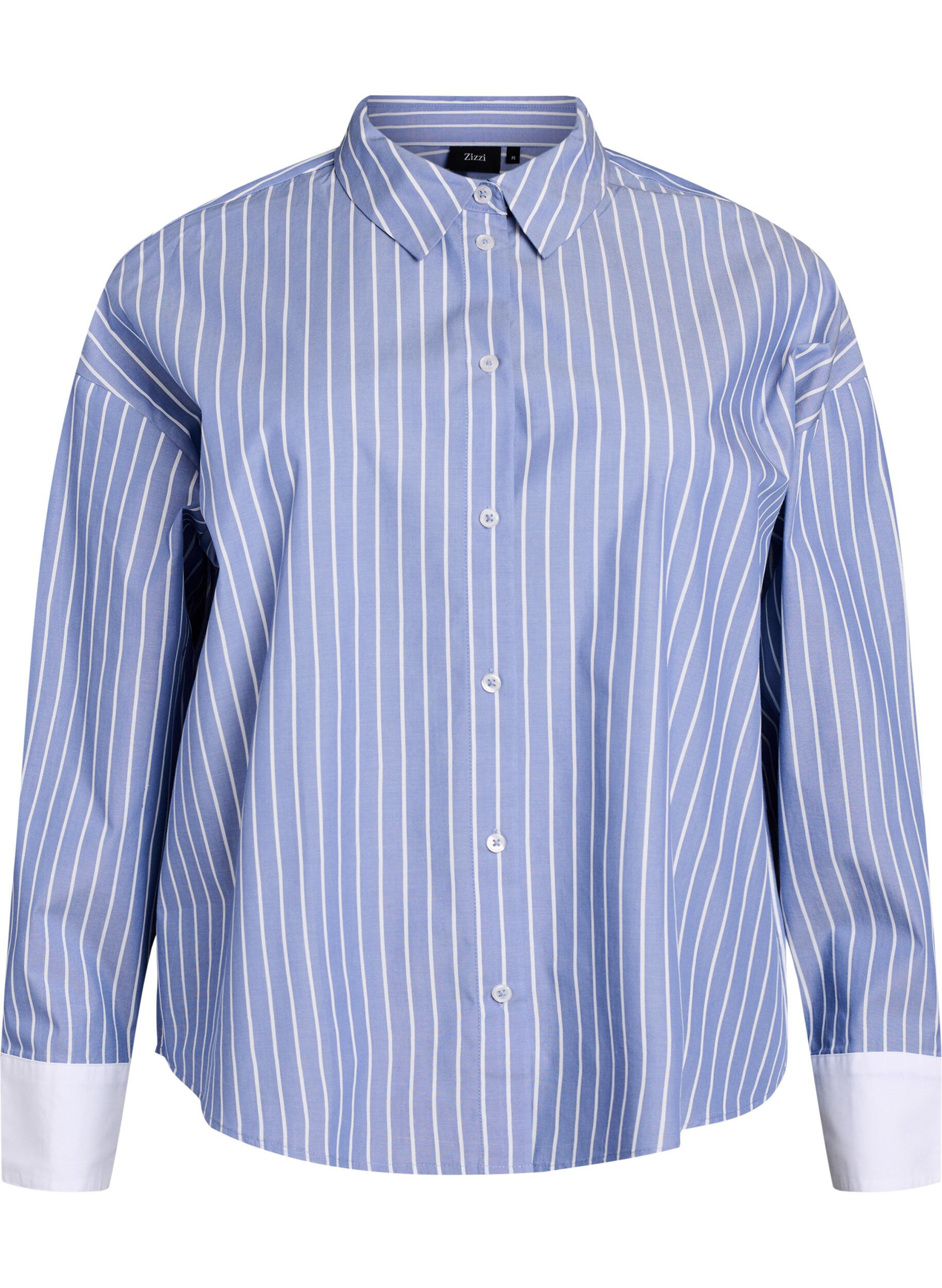 Gestreiftes Hemd mit kontrastierenden &Auml;rmelb&uuml;ndchen