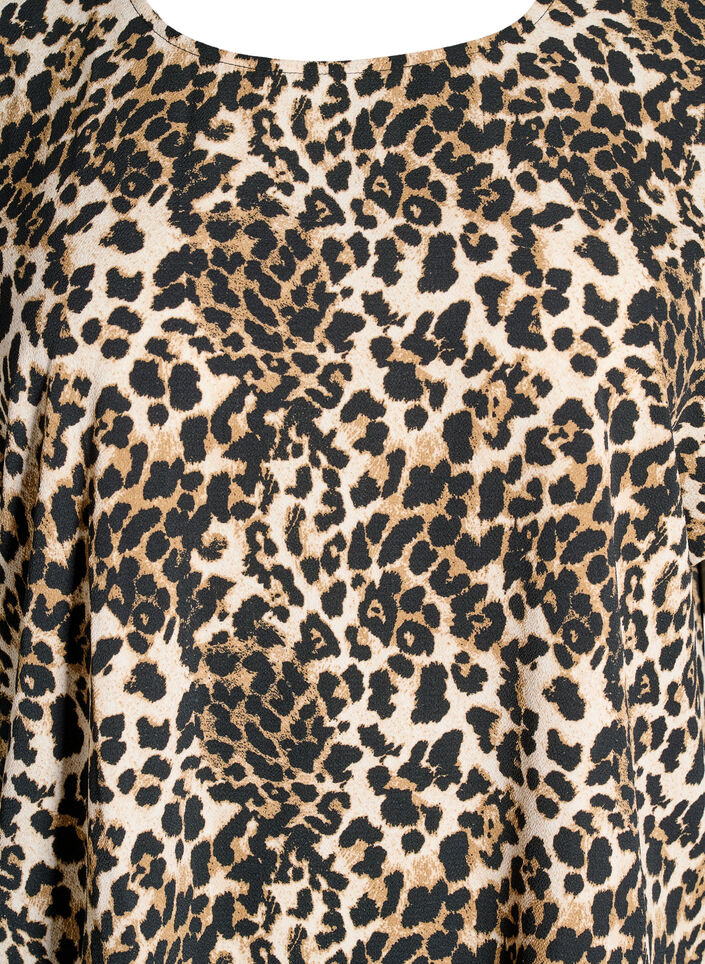 Bluse mit kurzem Arm und Leopardenmuster, Leopard AOP, Packshot image number 2