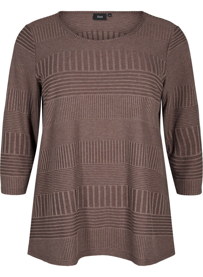 Bluse mit 3/4-Ärmeln und Streifenmuster, Ch. Martini Mel., Packshot image number 0