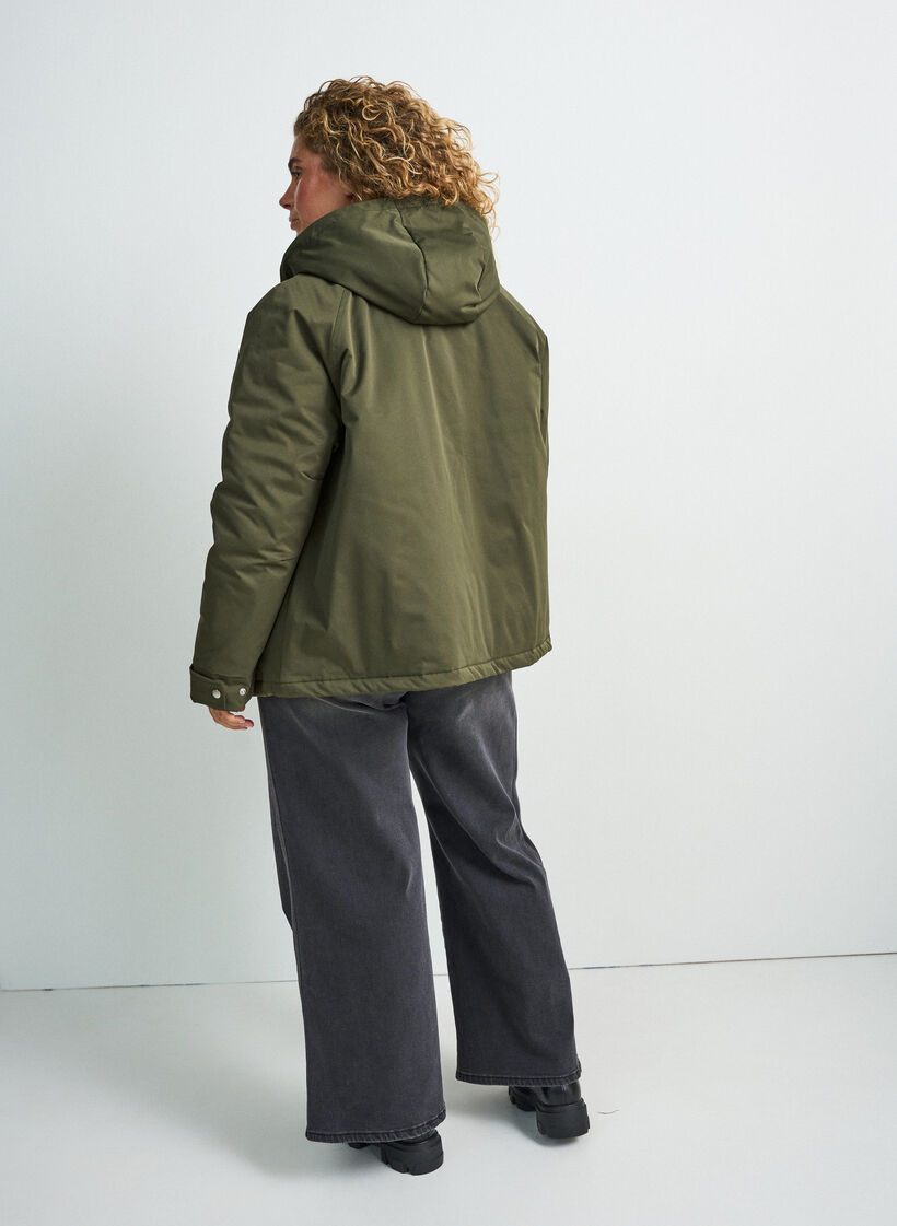 Gepolsterter Parka mit einer abnehmbaren Kapuze, Gr&uuml;n, Model image number 2