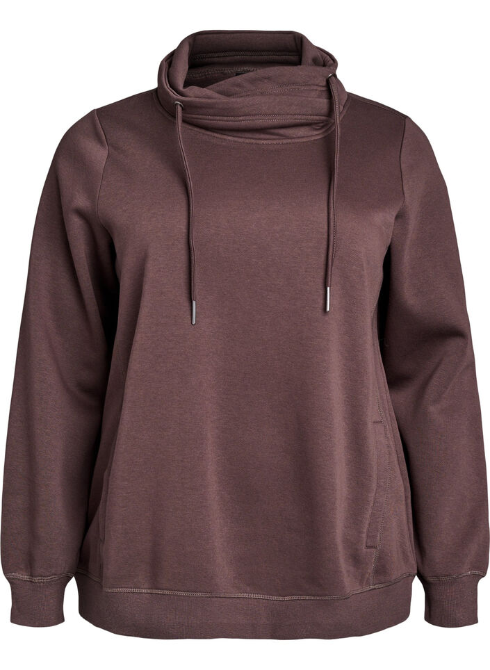 FLASH - Sweatshirt mit Stehkragen und Taschen, Braun, Packshot image number 0
