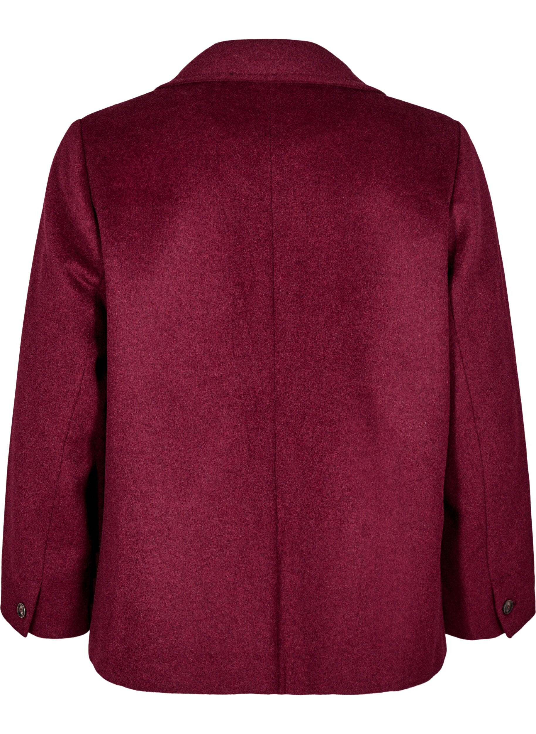 Zizzi Blazer mit zweireihiger Knopfleiste und klassischen Revers, Rot, Packshot image number 1