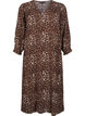Langes Kleid mit Leopardenmuster und 3/4-Ärmeln, Leo AOP, Packshot image number 0