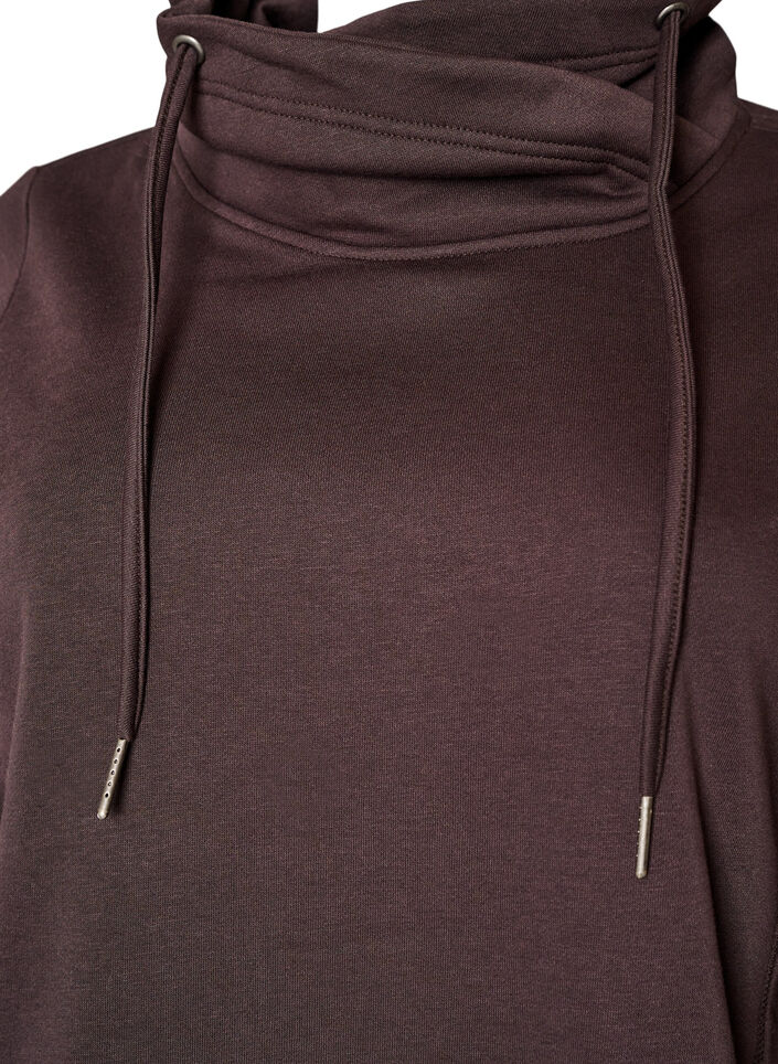 Sweatshirt mit Stehkragen und Taschen, Braun, Packshot image number 2