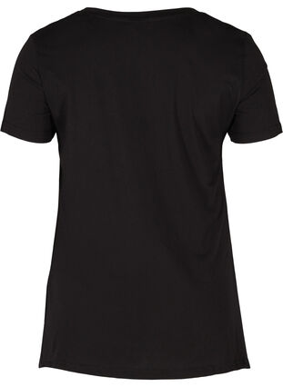 Kurzarm T-Shirt aus Baumwolle mit A-Linie, Black GLAMOROUS, Packshot image number 1