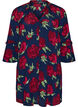 Gebl&uuml;mtes Kleid aus Viskose mit R&uuml;schen, Blau, Packshot image number 0