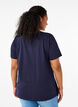 Einfarbiges Basic-T-Shirt aus Baumwolle, Blau, Model image number 2