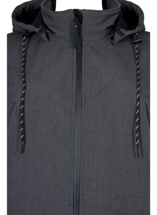Weiche Schale Jacke mit abnehmbarer Kapuze, Dark Grey Melange, Packshot image number 2