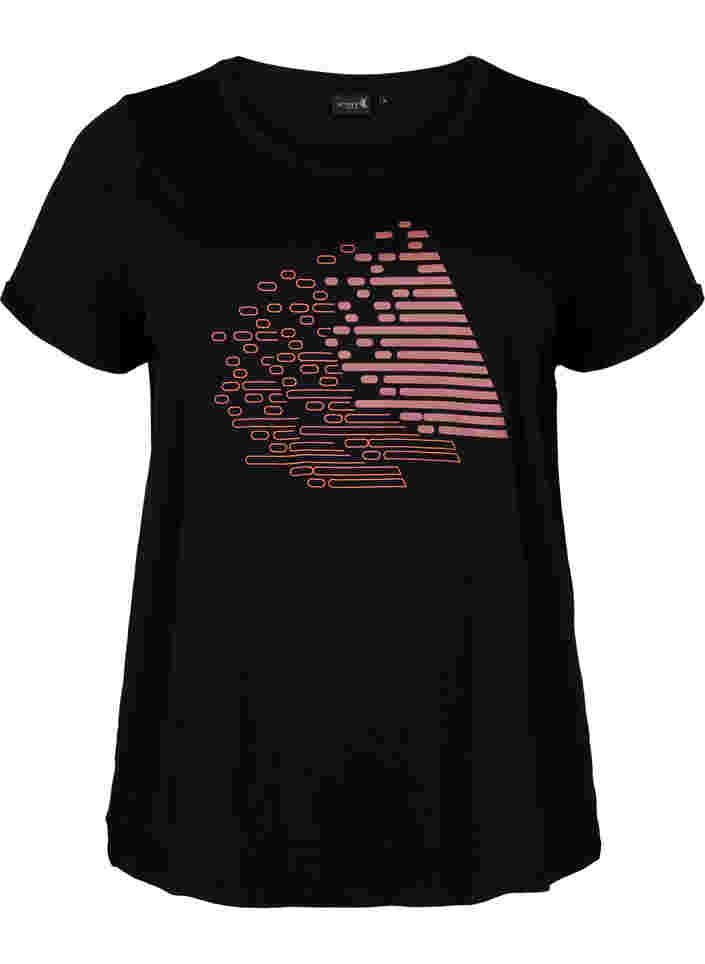 Trainings-T-Shirt mit Print, Black w. Copper Foil, Packshot image number 0