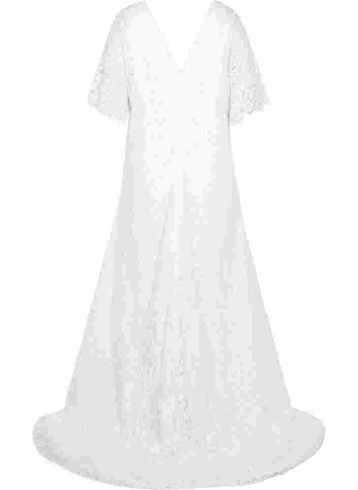 Brautkleid mit Spitze und Schlitz, Star White, Packshot image number 1