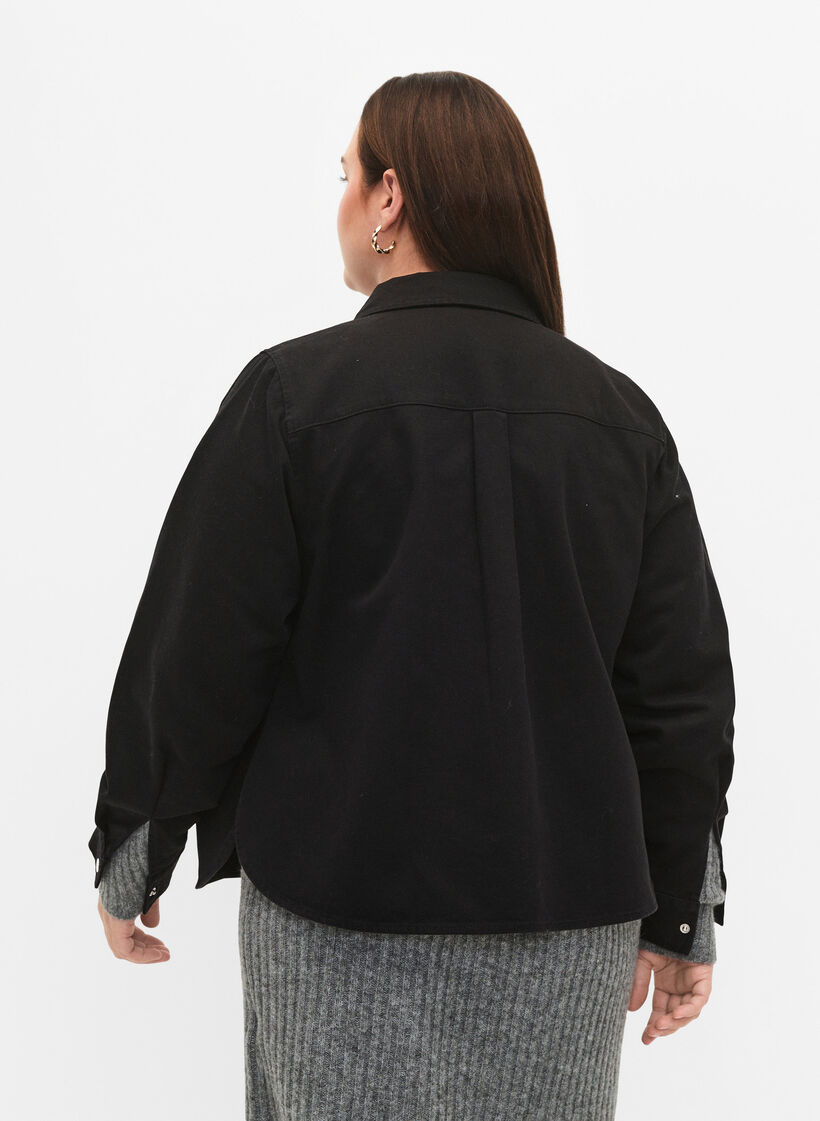 Canvas-Jacke mit Knöpfen, Black, Model image number 1