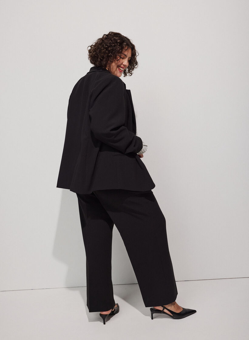 Klassischer Blazer mit 1-Knopf-Verschluss, Schwarz, Model image number 2