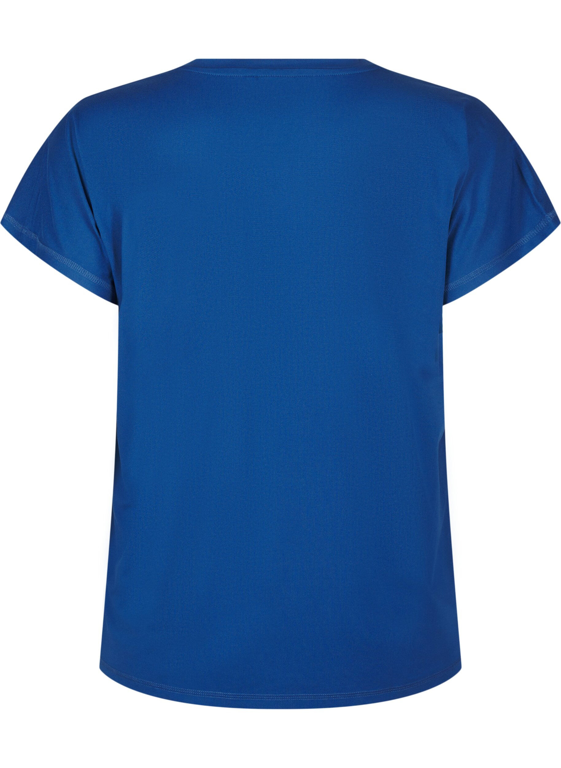 Zizzi Unifarbenes T-Shirt f&uuml;rs Training, Blau, Packshot image number 1