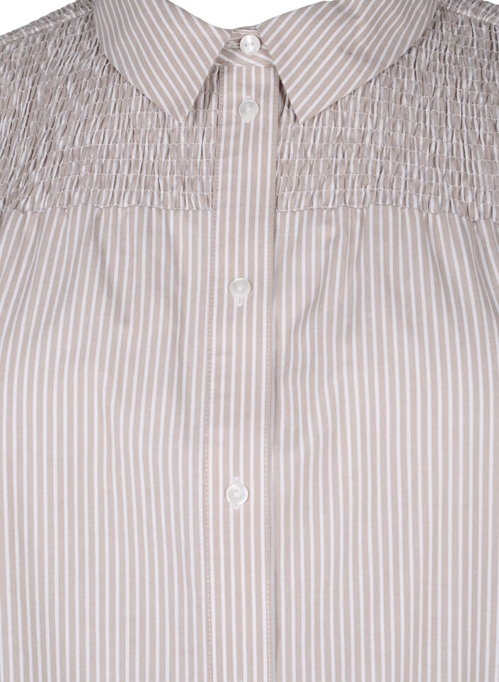 Gestreiftes Hemd mit Smokdetail, Silver Mink Wh. St., Packshot image number 2