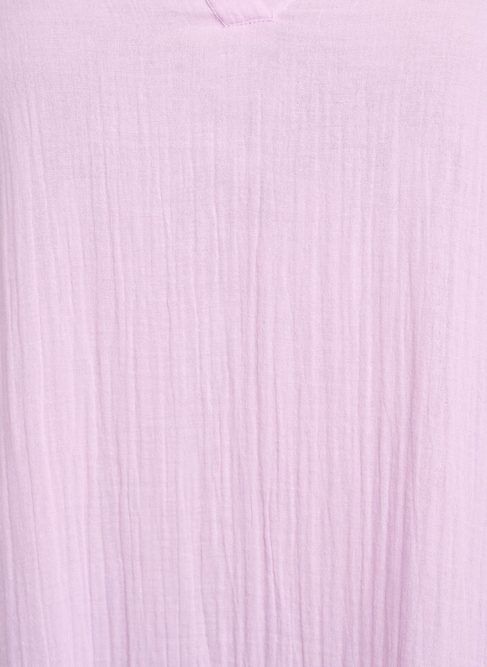 Kurzes A-Linien-Kleid aus Baumwollmusselin, lila, Packshot image number 2