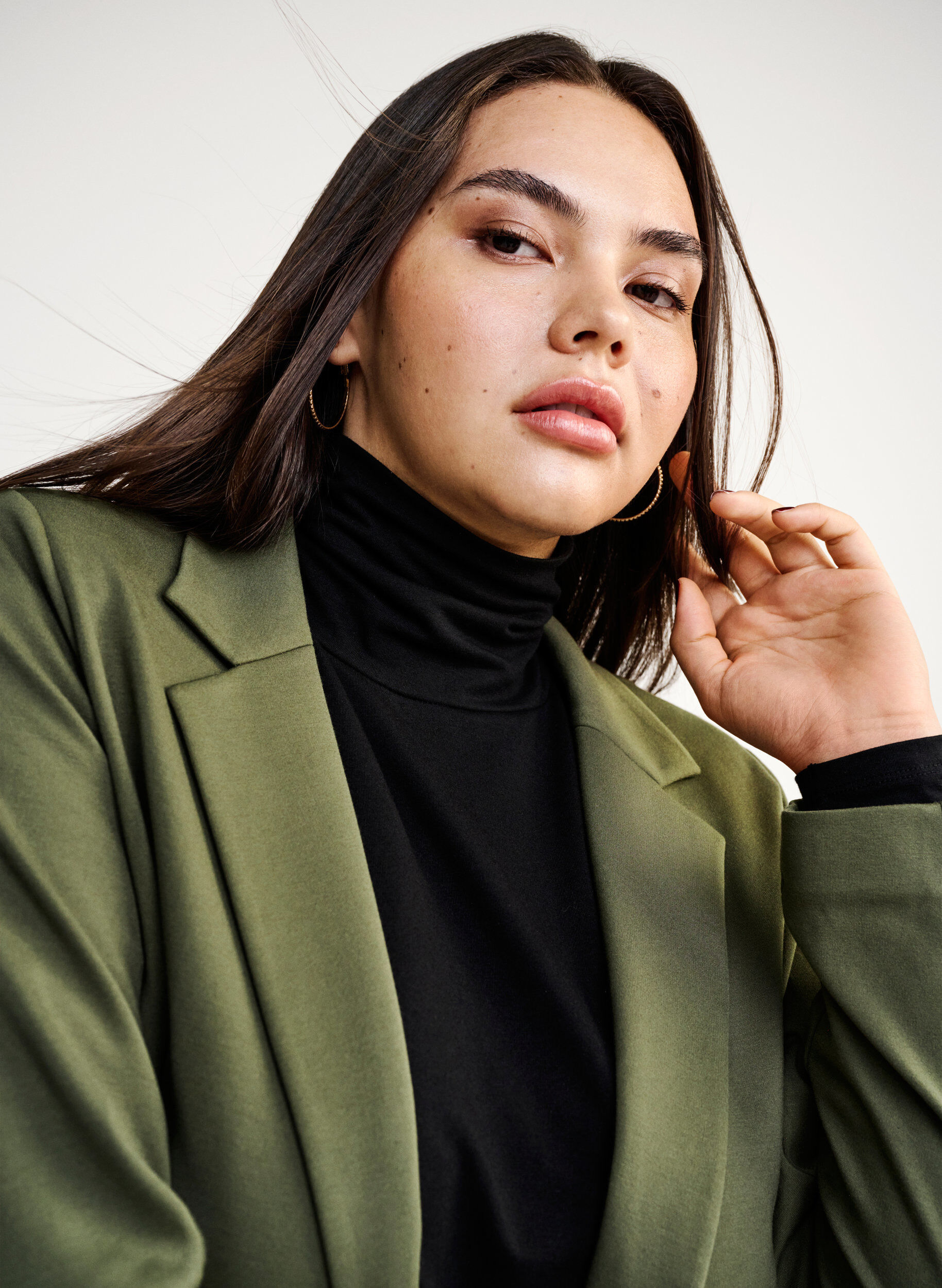 Zizzi Schlichter Blazer mit Knopfverschluss, Gr&uuml;n, Image image number 0