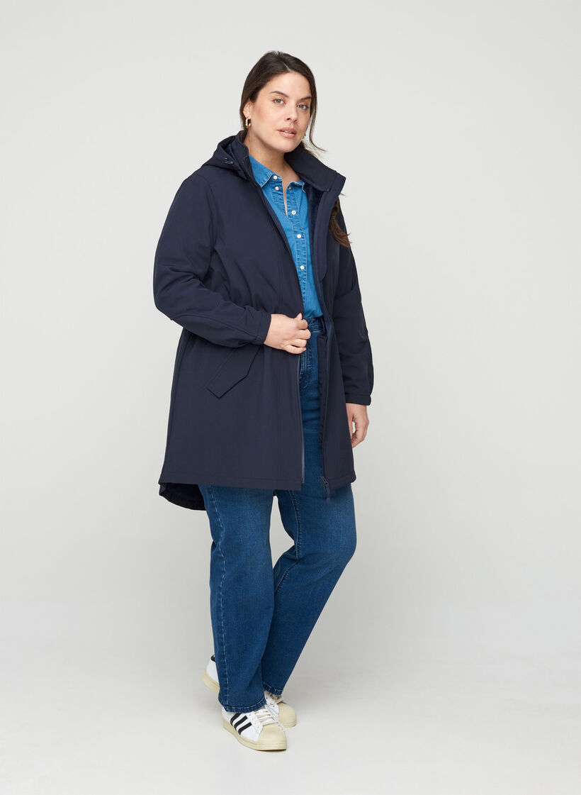 Softshelljacke mit Kapuze, Night Sky solid, Model image number 5