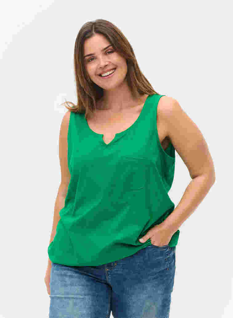 Baumwolltop mit Gummibund im Saum, Jolly Green, Model image number 0