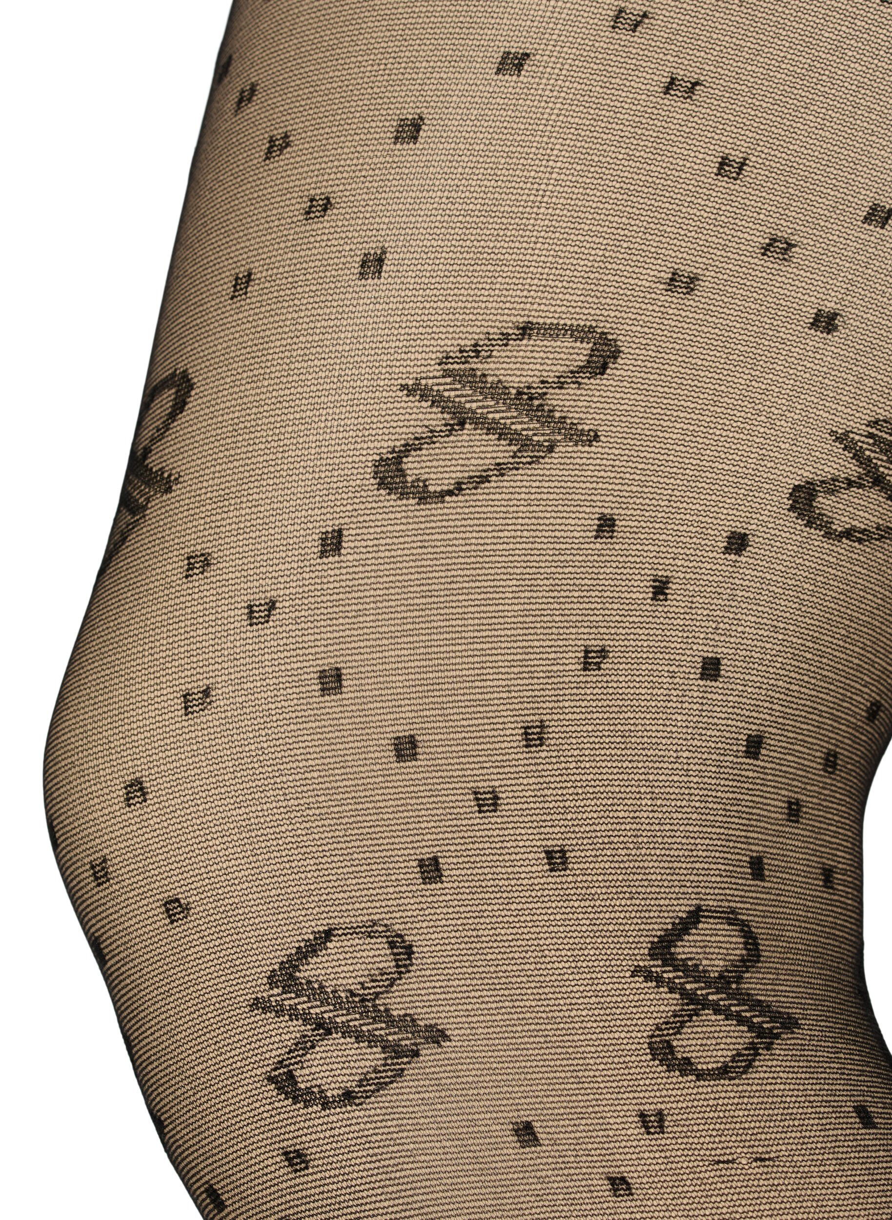 Zizzi Gemusterte Strumpfhosen in 25 Denier, Black, Packshot image number 1