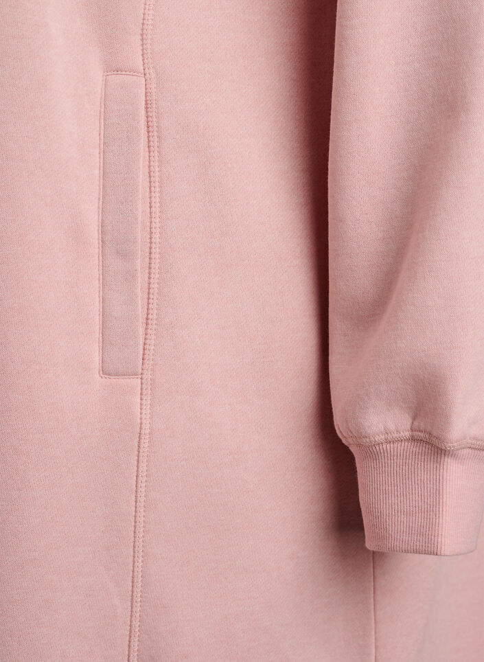 Kurzes Sweatshirtkleid mit Stehkragen und Taschen, Rot, Packshot image number 3
