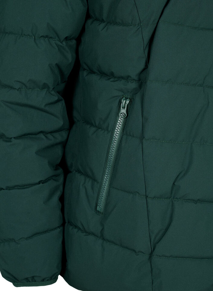 Kurze Steppjacke mit Kapuze, Gr&uuml;n, Packshot image number 3