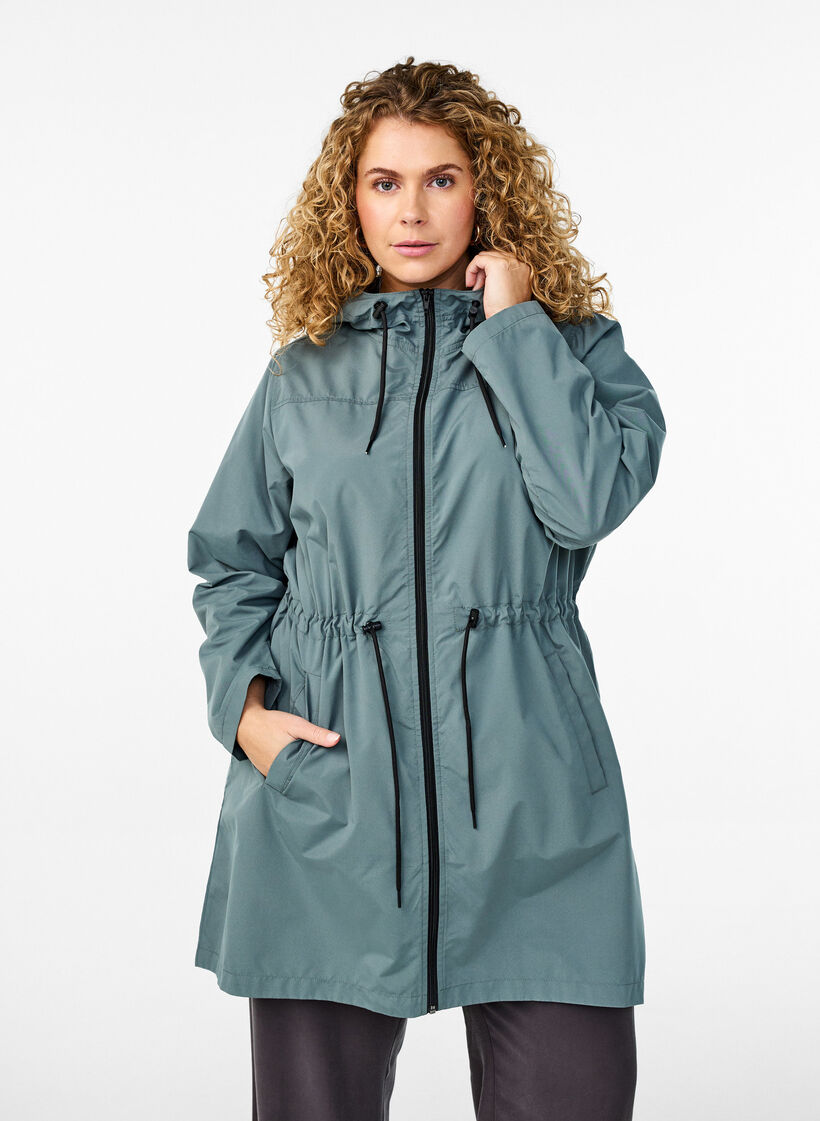 Leichter Parka mit Kapuze, Gr&uuml;n, Model image number 0