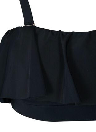 One-Shoulder Bikinitop mit Rüschen, Black, Packshot image number 2