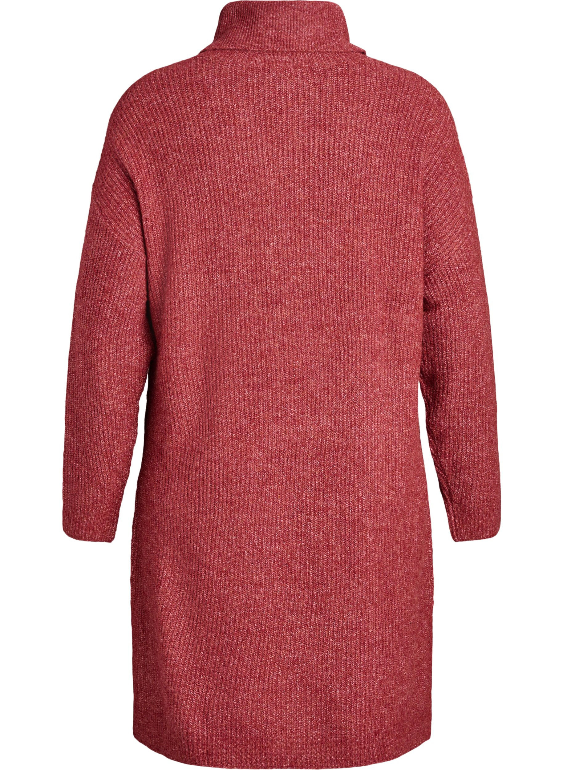 ZizziStrickkleid mit Rollkragen, Rot, Packshot image number 1