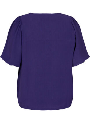 Kurzarm Bluse mit V-Ausschnitt , Parachute Purple, Packshot image number 1