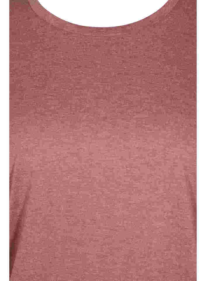 Einfarbige Bluse mit 3/4-Ärmel, Mahogany Mel, Packshot image number 2