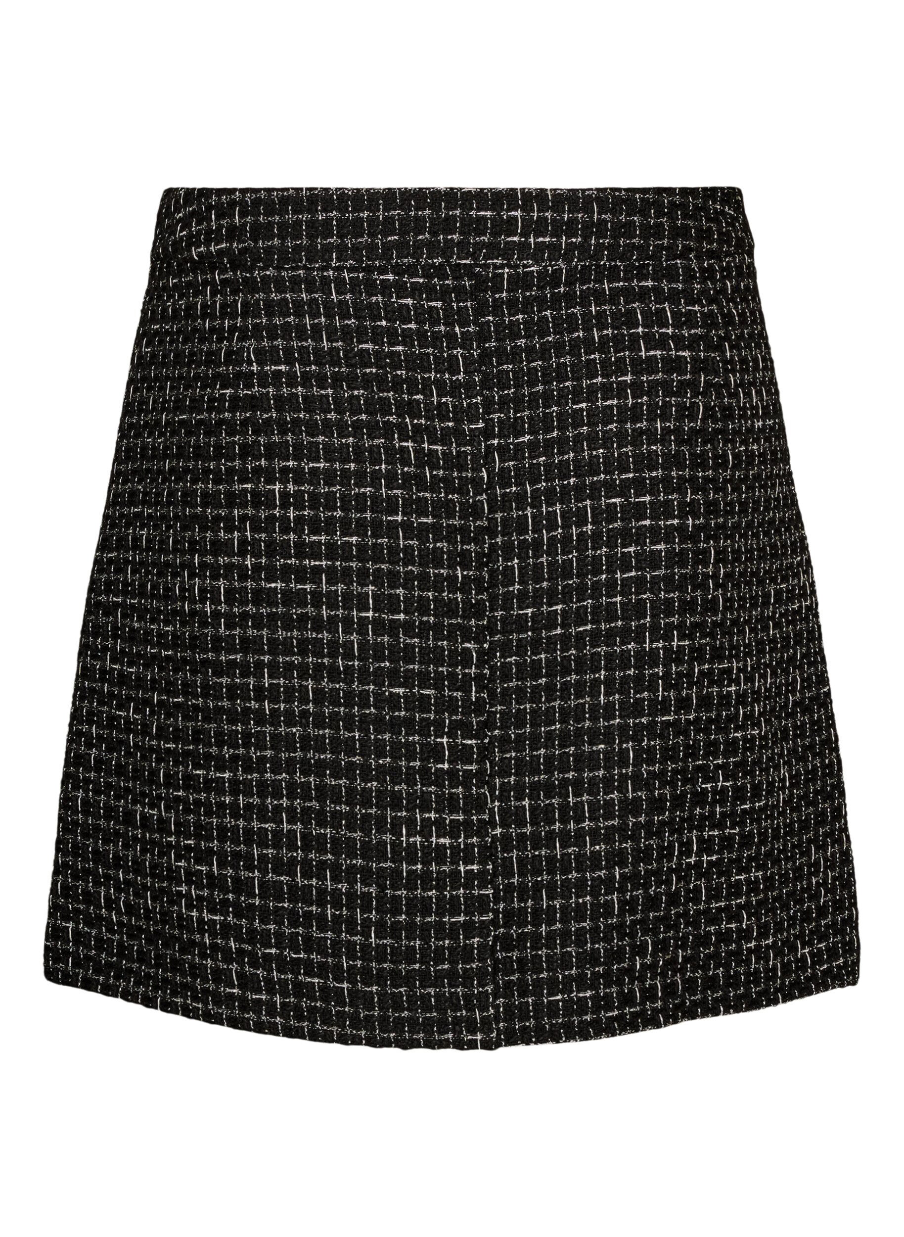 ZizziKurzer Rock aus Boucl&eacute;, Schwarz, Packshot image number 1