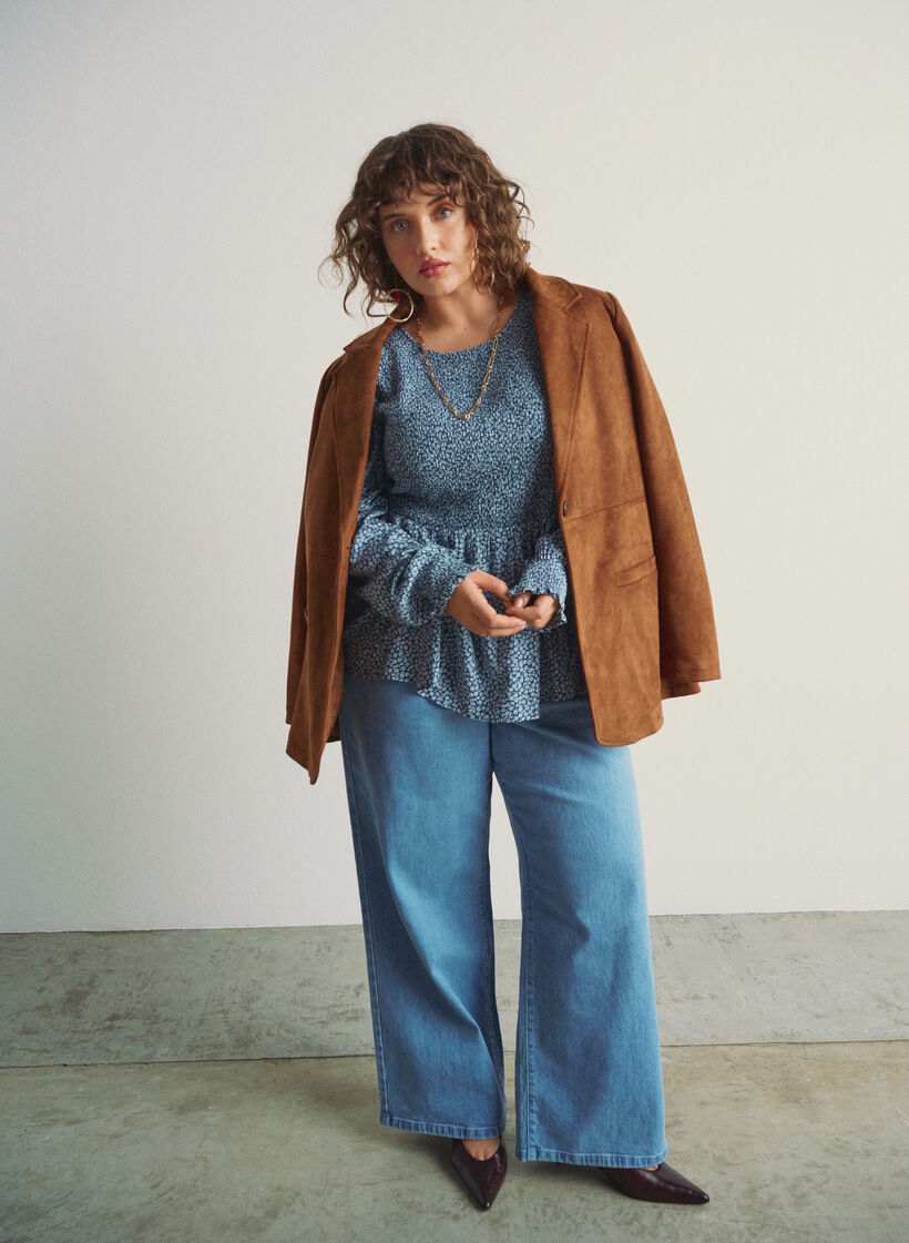 Blazer aus Kunstwildleder, Braun, Image