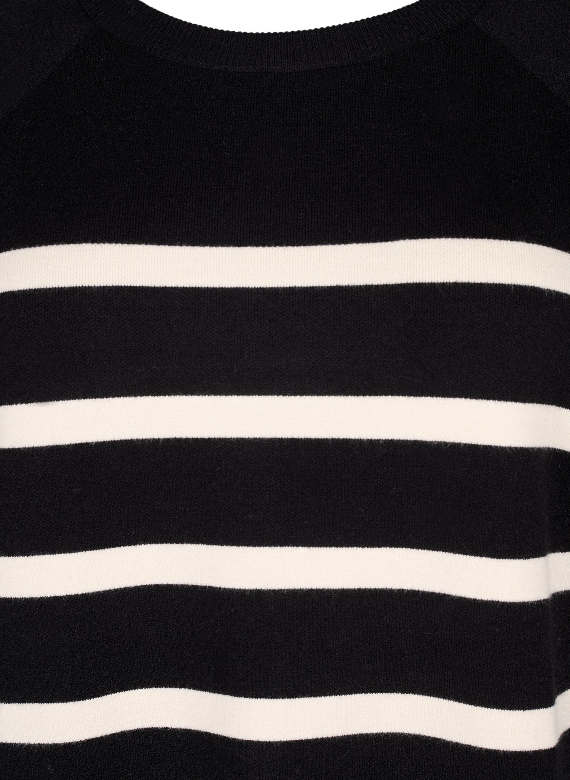 Zizzi Strickkleid mit Rundhalsausschnitt und Schlitz, Schwarz, Packshot image number 2