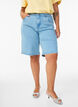 Locker sitzende Jeansshorts mit hoher Taille, Blau, Model image number 3