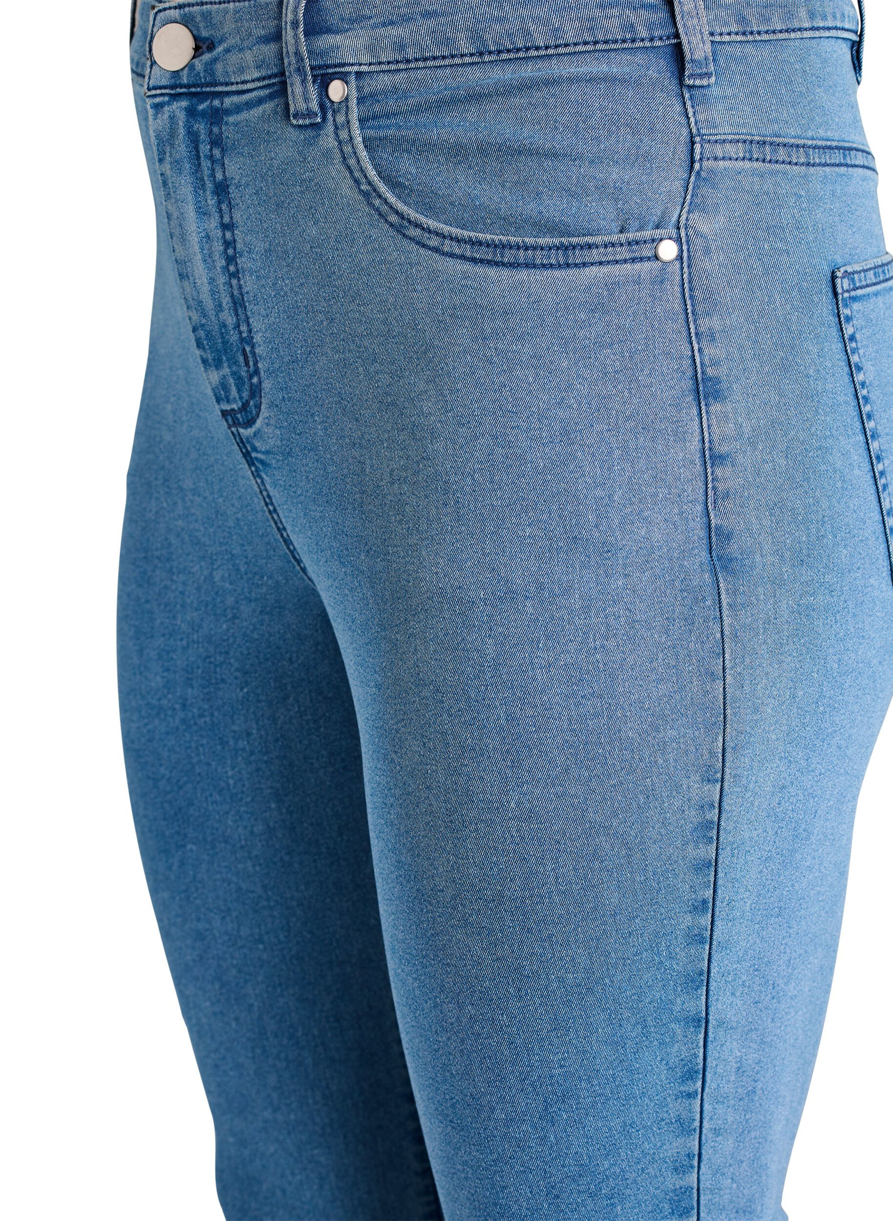 Zizzi Amy Super Slim Fit Jeans mit hoher Taille, Blau, Packshot image number 2