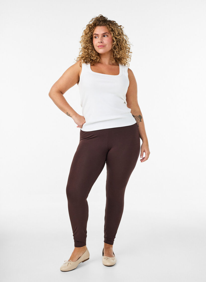 Basic-Leggings aus Viskose, Braun, Model image number 1