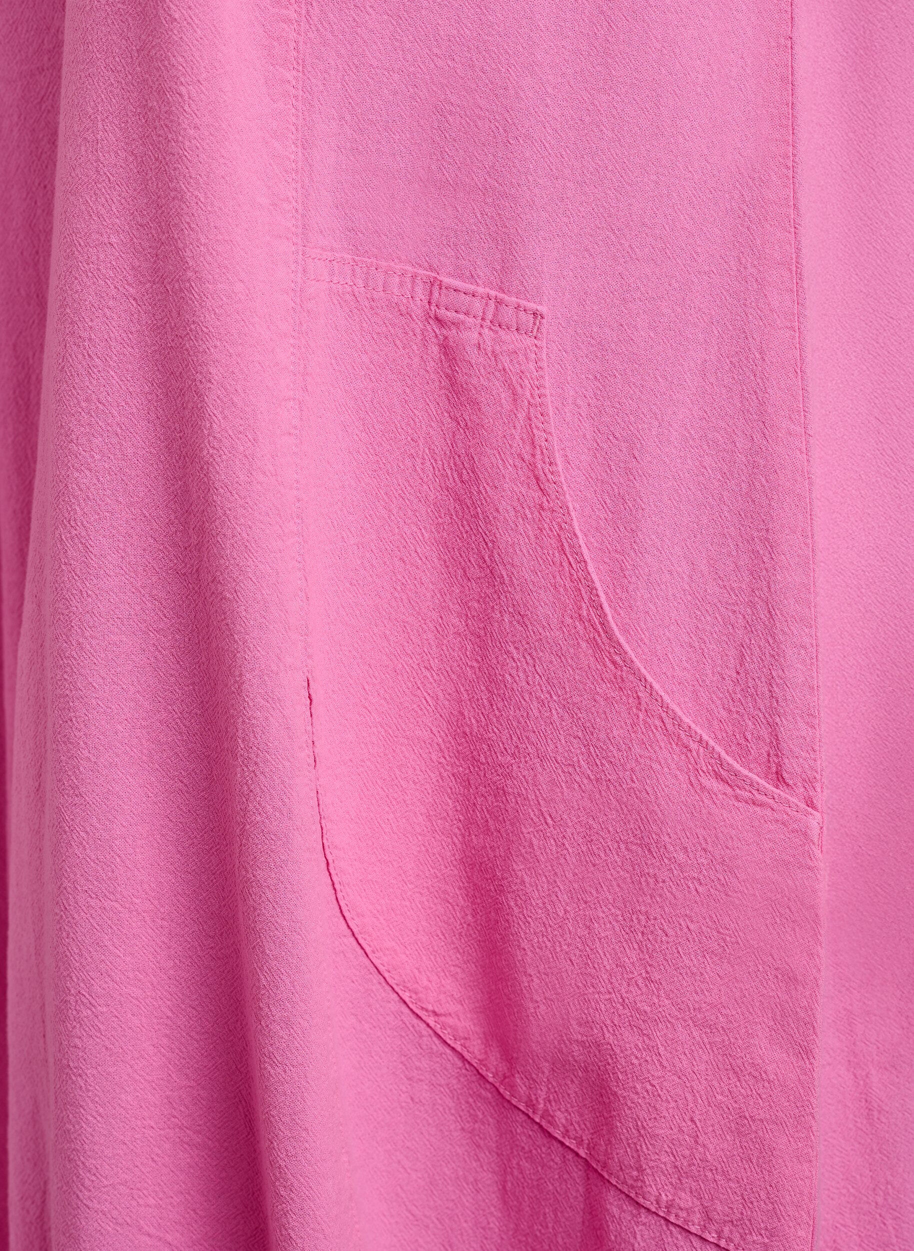 Zizzi Baumwollkleid mit kurzen &Auml;rmeln, Pink, Packshot image number 3