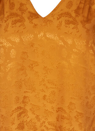 Bluse mit Puffärmeln und V-Ausschnitt, Cathay Spice, Packshot image number 2