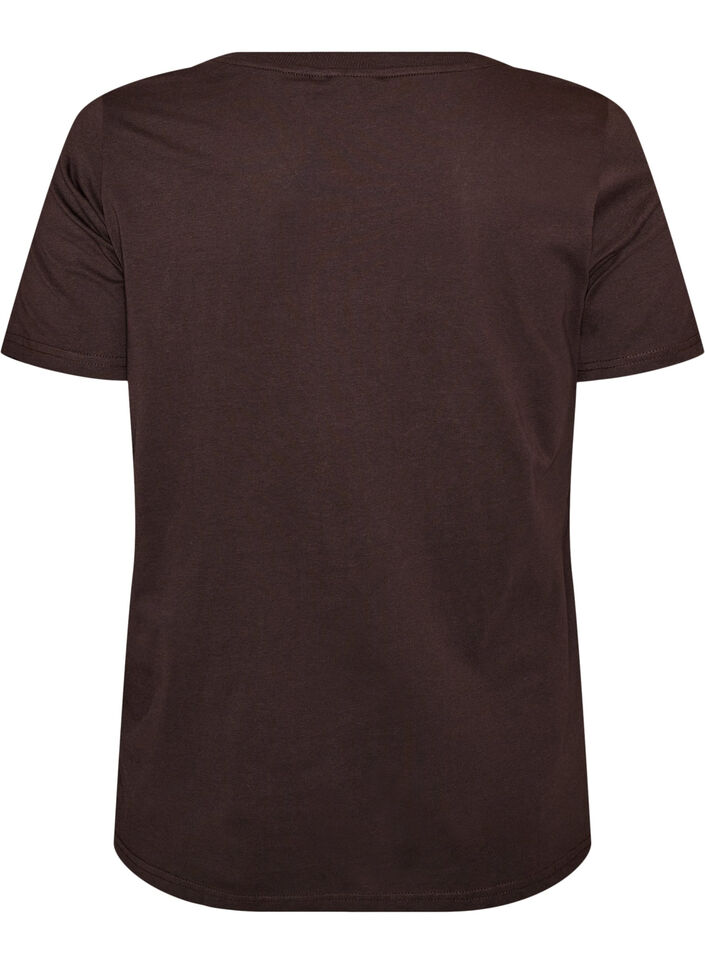 T-Shirt aus Baumwolle mit Frontprint, Braun, Packshot image number 1