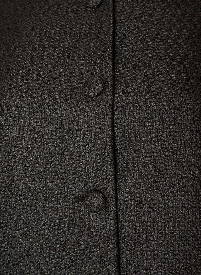 Boucl&eacute;-Jacke mit R&uuml;schendetails, Schwarz, Packshot image number 2