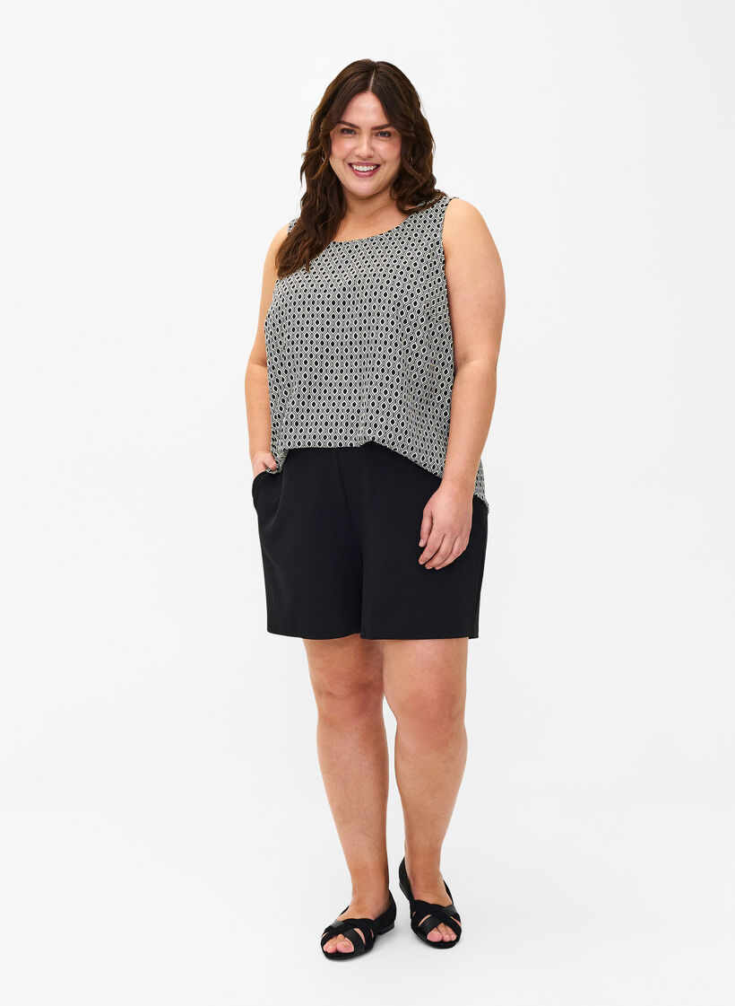 Kurze Hosen mit lockerer Passform und Taschen, Schwarz, Model image number 1