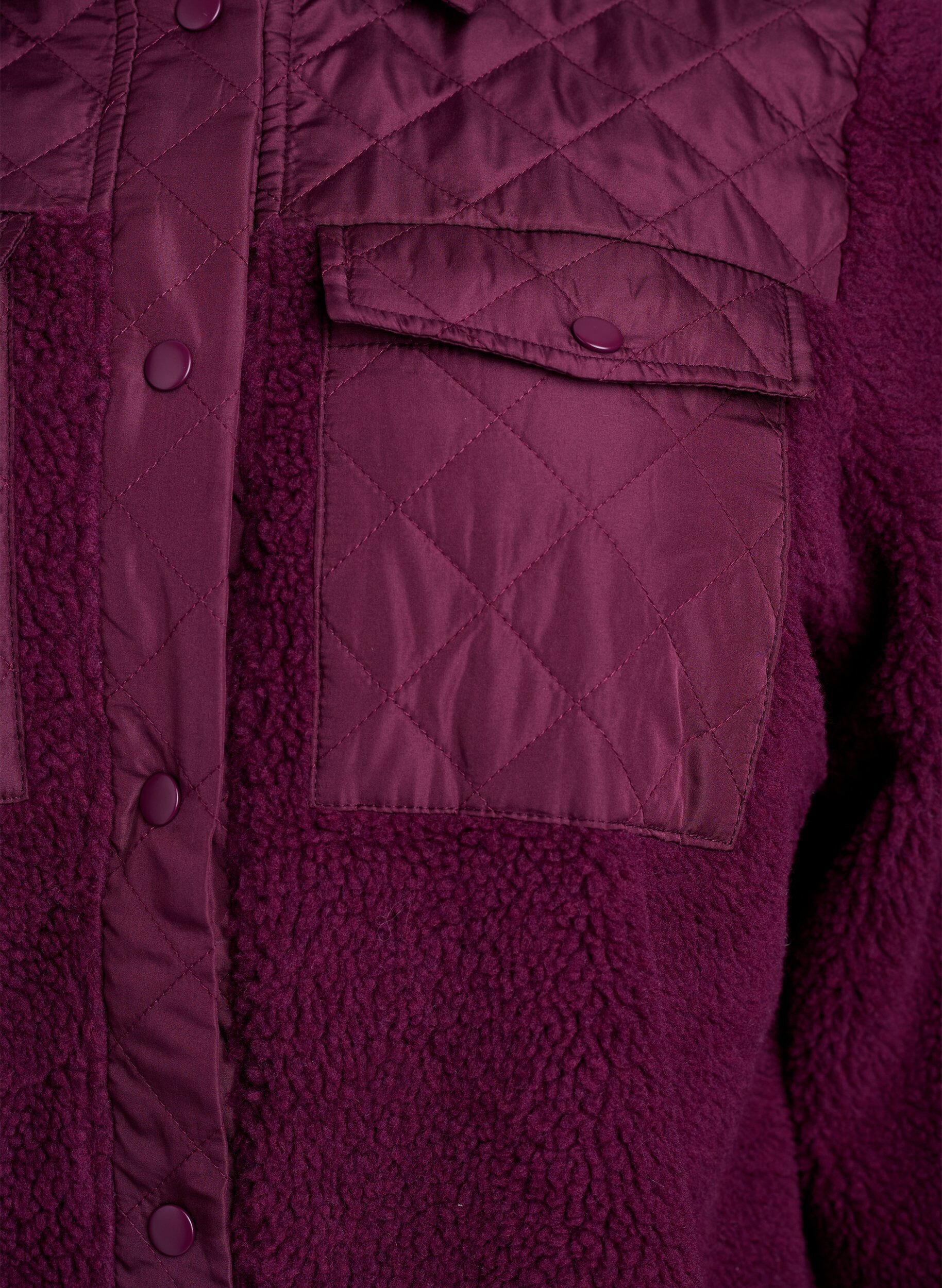 Zizzi Fleecejacke mit gesteppten Details , Rot, Packshot image number 2