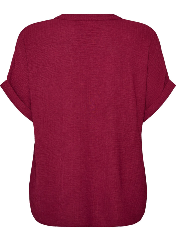 Lockere Bluse mit kurzen &Auml;rmeln, Rot, Packshot image number 1