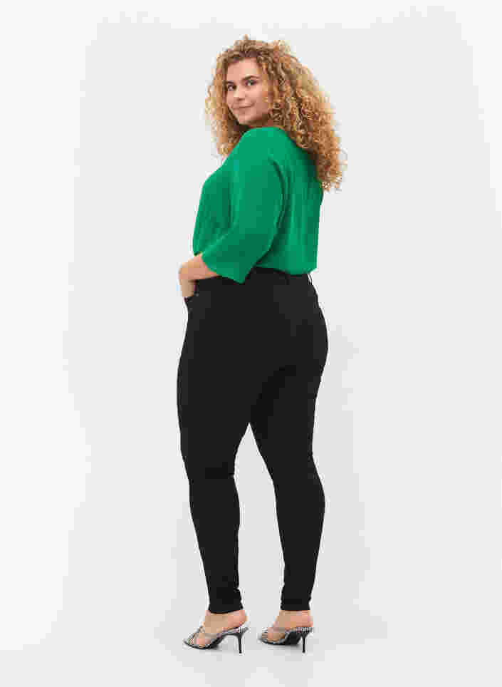 Super Slim Bea Jeans mit hoher Taille, Black, Model image number 1