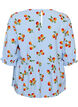 Bluse aus Baumwolle mit Tomaten-Print und Peplum, Blau, Packshot image number 1
