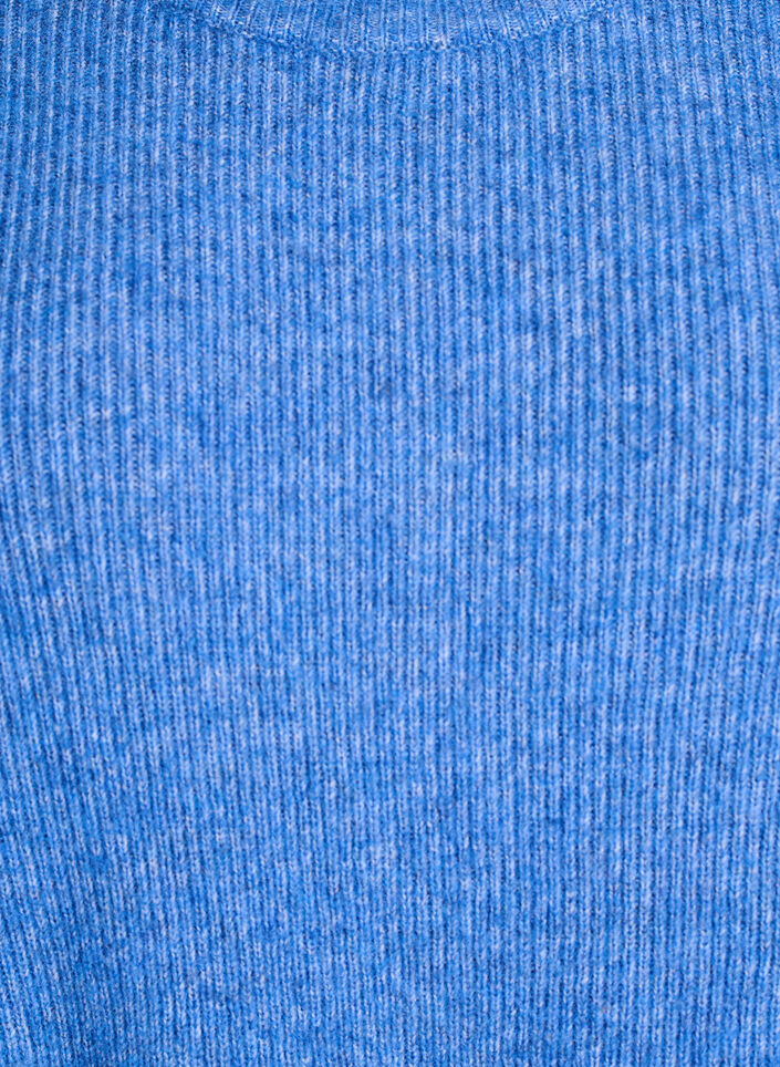 Melierte Strickbluse mit Rundhalsausschnitt, Blau, Packshot image number 2
