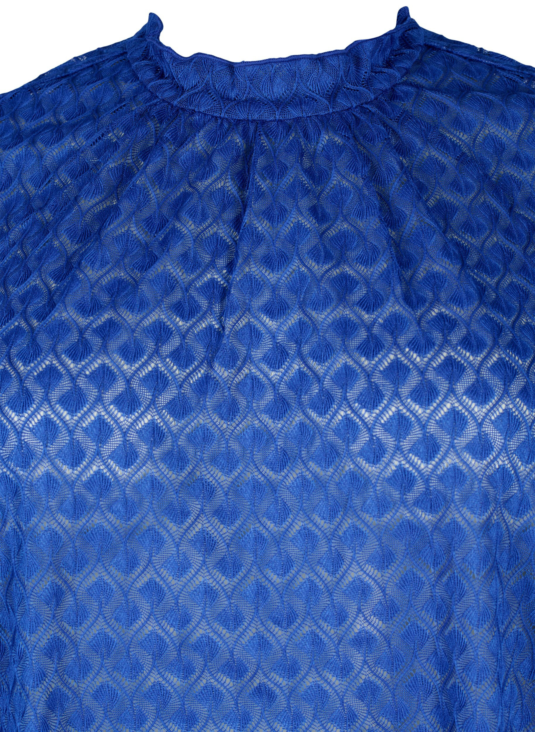 Zizzi Lang&auml;rmelige Bluse mit gemusterter Textur, Deep Ultramarine, Packshot image number 2