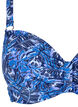 Bikinioberteil mit B&uuml;gel und Muster, Blau, Packshot image number 2