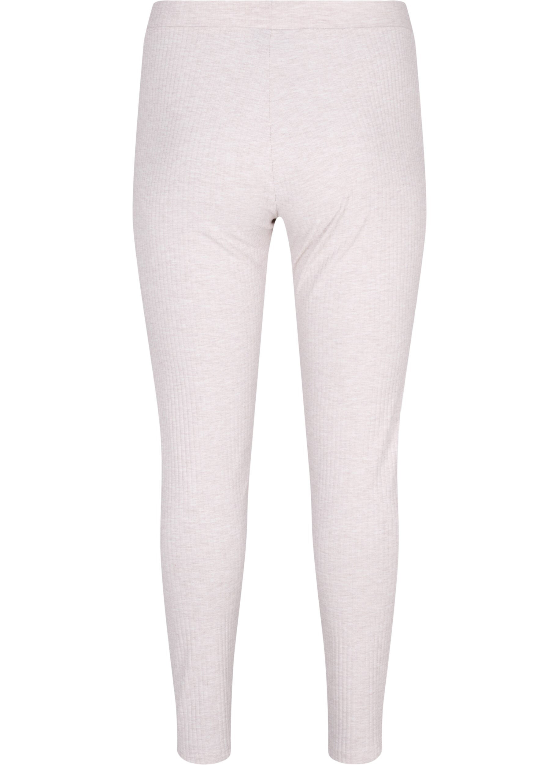 Zizzi Eng anliegende Hose aus Rippstrick, Natural M&eacute;lange, Packshot image number 1